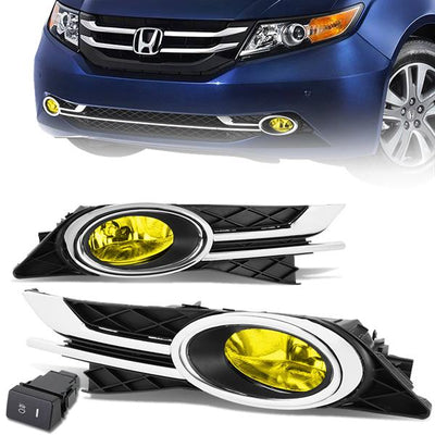 Amber Lens Fog Lights w/ Switch + Wiring Harness <br>14-16 Honda Odyssey