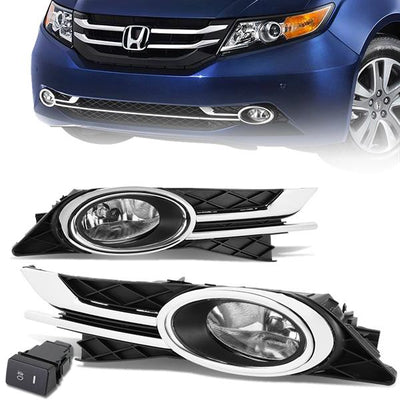 Clear Lens Fog Lights w/ Switch + Wiring Harness <br>14-16 Honda Odyssey