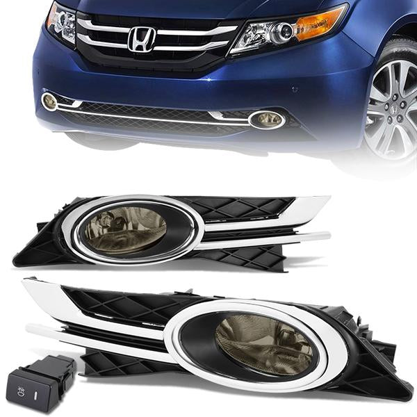 Smoked Lens Fog Lights w/ Switch + Wiring Harness <br>14-16 Honda Odyssey