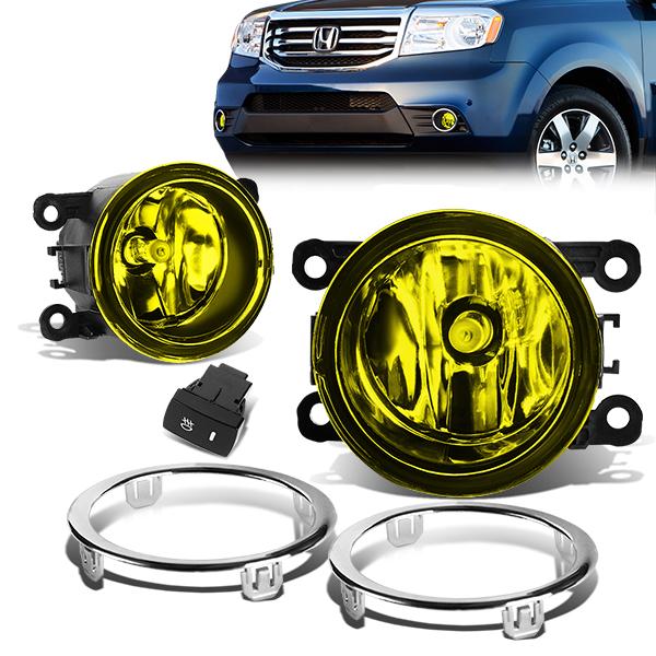 Amber Lens Fog Lights w/ Switch + Wiring Harness <br>12-15 Honda Pilot