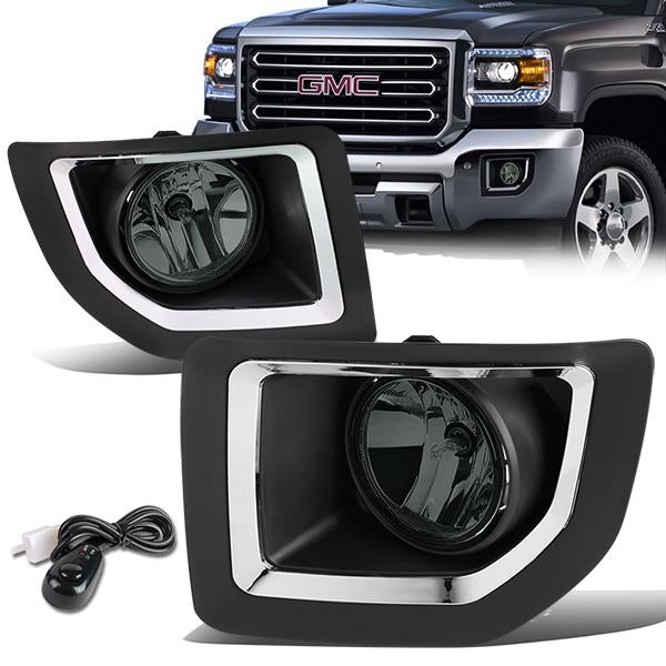 Smoked Lens Fog Lights w/ Switch + Wiring Harness <br>15-16 GMC Sierra 2500HD 3500HD
