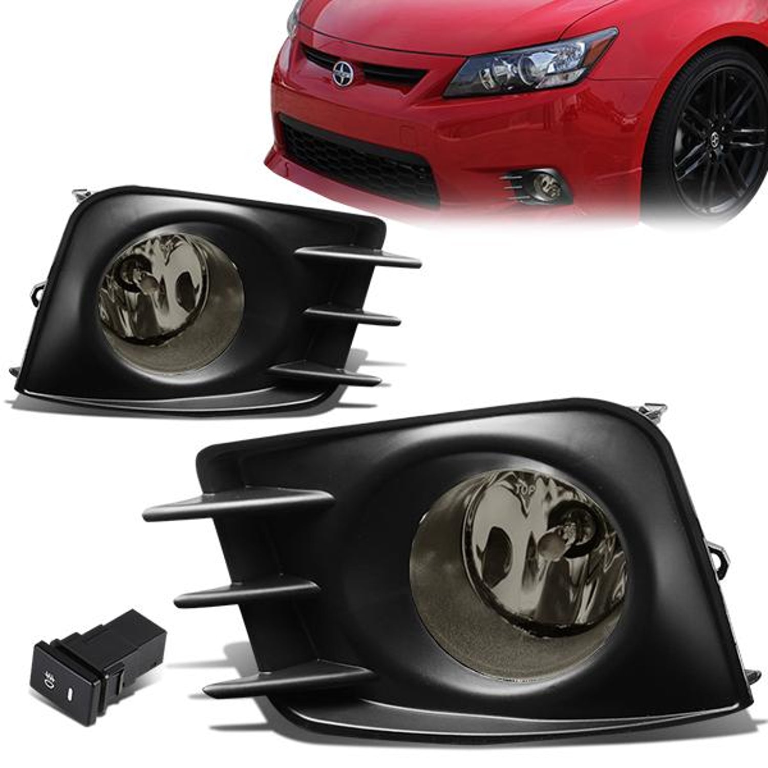 Smoked Lens Fog Lights w/ Bezel + Switch <br>11-13 Scion tC