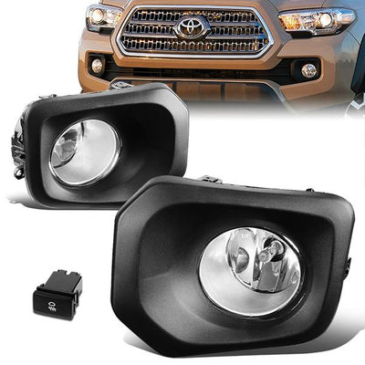 Clear Lens Fog Lights w/ Switch + Wiring Harness <br>16-23 Toyota Tacoma