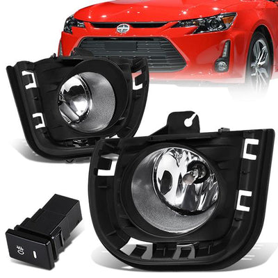 Clear Lens Fog Lights w/ Switch + Wiring Harness <br>14-16 Scion tC