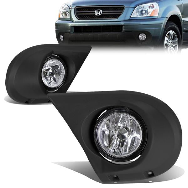 Clear Lens Fog Lights w/ Bezels <br>03-05 Honda Pilot