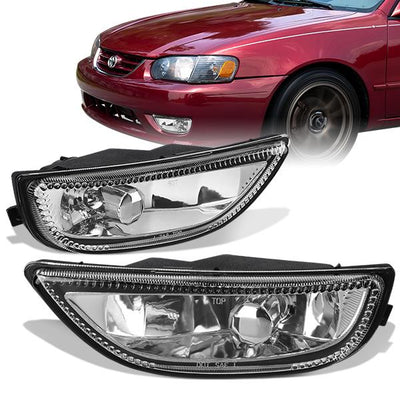 Clear Lens Fog Lights w/ Bulbs <br>01-02 Toyota Corolla