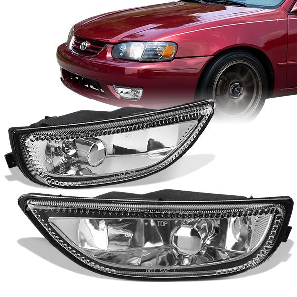 Clear Lens Fog Lights w/ Bulbs <br>01-02 Toyota Corolla