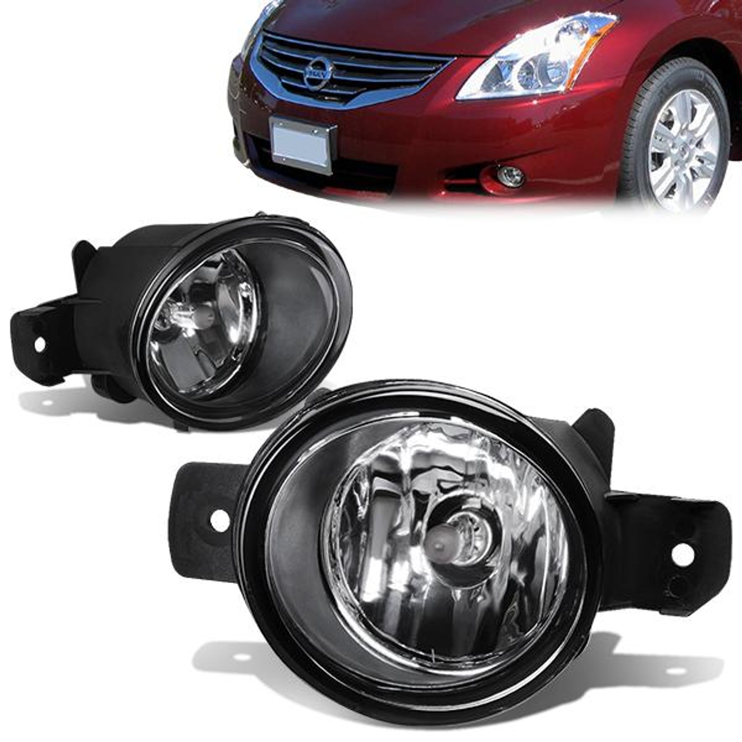 Clear Lens Fog Lights w/ Bulbs <br>17-19 Nissan Rogue Sport, 14-15 INFINITI Q60 QX60