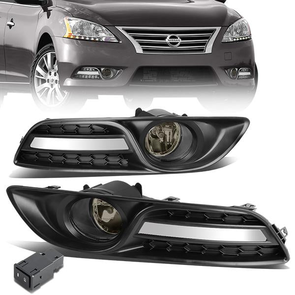 Smoked Lens Fog Lights w/ Switch + Wiring Harness <br>13-16 Nissan Sentra