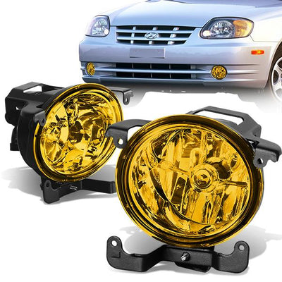 Amber Lens Fog Lights w/ Bulbs <br>03-06 Hyundai Accent