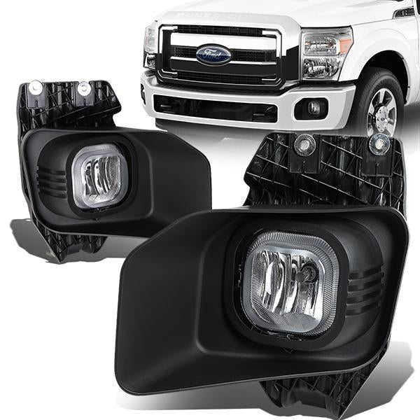 Clear Lens Fog Lights w/ Switch + Wiring Harness <br>11-16 Ford F250 F350 F450 F550 Super Duty