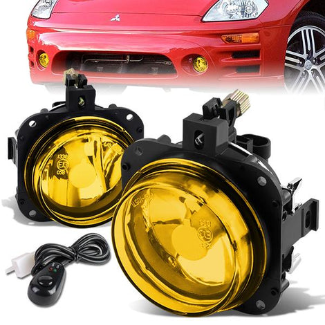 Amber Lens Fog Lights w/ Switch + Wiring Harness <br>02-05 Mitsubishi Eclipse, 04-08 Galant
