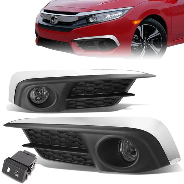 Smoked Lens Fog Lights w/ Switch + Wiring Harness <br>2016 Honda Civic