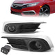 Smoked Lens Fog Lights w/ Switch + Wiring Harness <br>2016 Honda Civic