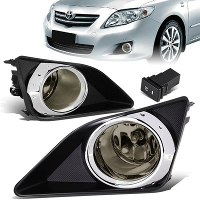 Smoked Lens Fog Lights w/ Switch + Wiring Harness <br>09-10 Toyota Corolla Sedan