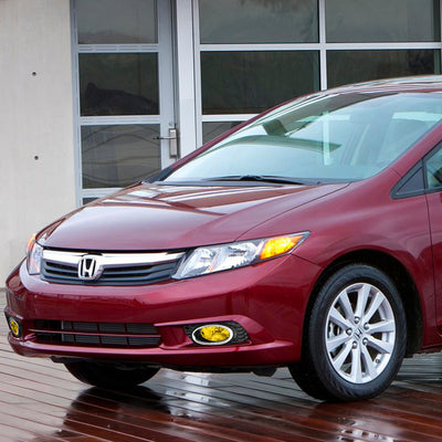 D-Motoring - Fog Lights - W / Switch - Amber Lens - Plug-n-Play - Pair - 2012 Honda Civic 4-Door Sedan - 5