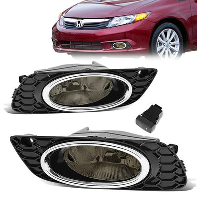 Smoked Lens Fog Lights w/ Switch + Wiring Harness <br>2012 Honda Civic Sedan