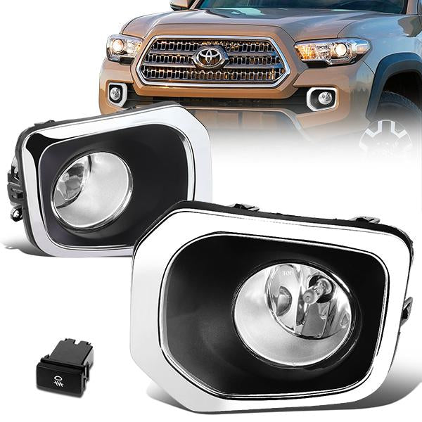 Clear Lens Fog Lights w/ Switch + Wiring Harness <br>16-17 Toyota Tacoma