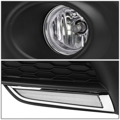 D-Motoring - Fog Lights - LED DRL - W / Switch - Clear Lens - Plug-n-Play - Pair - 16-17 Honda Civic Sedan / Coupe - 2