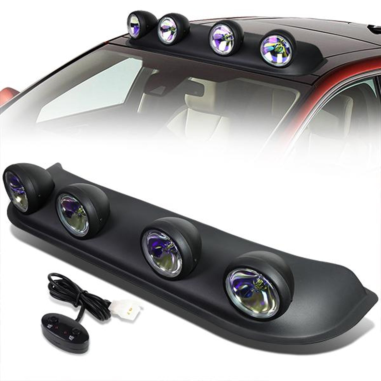 Off-Road Roof Mounted Amber Lens Fog Lights W/ Swith<br>39 in. W x 10 in. D x 6 in.