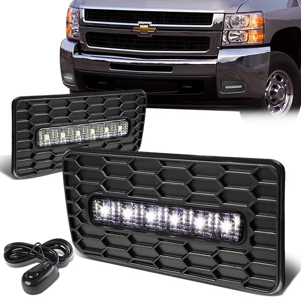 LED Fog Lights w/ Switch + Wiring Harness <br>07-15 Chevy Silverado/ Suburban GMC Sierra 1500-3500HD