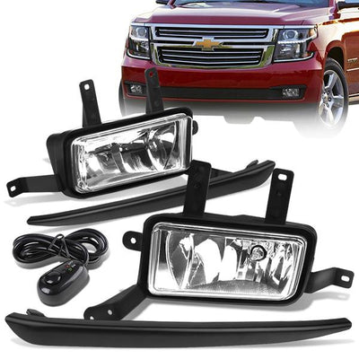 LED Fog Lights w/ Switch + Wiring Harness <br>15-20 Chevy Tahoe Suburban
