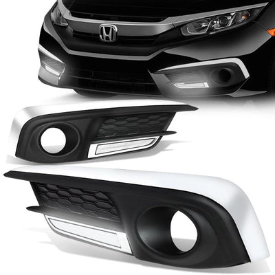 LED DRL Fog Lights w/ Wiring Harness <br>16-17 Honda Civic Sedan / Coupe