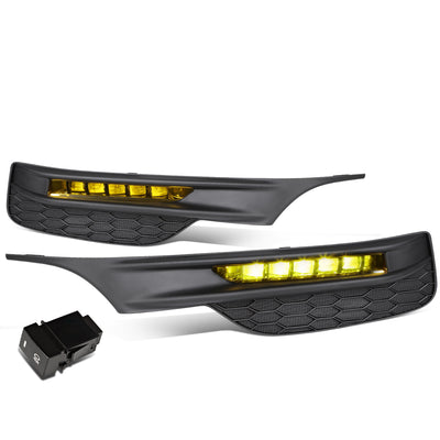 D-Motoring - Fog Lights - HI-Power LED - W / Switch - Amber Lens - Plug-n-Play - Pair - 16-17 Honda Accord - 1