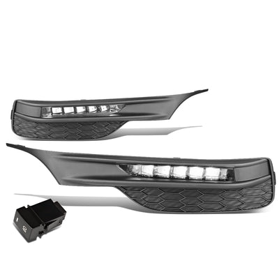 D-Motoring - Fog Lights - HI-Power LED - W / Switch - Clear Lens - Plug-n-Play - Pair - 16-17 Honda Accord - 4