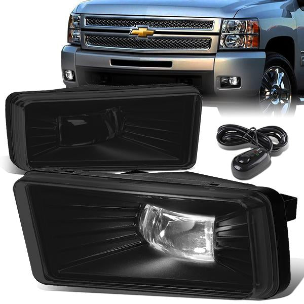 LED Fog Lights w/ Switch + Wiring Harness <br>07-15 Chevy Silverado GMC Sierra 1500