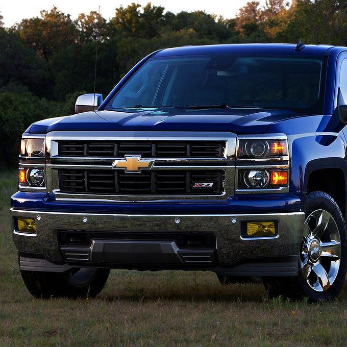 D-Motoring - Fog Lights - HI-Power LED - W / Switch - Amber Lens - Plug-n-Play - Pair - 14-15 Chevy Silverado 1500 - 7