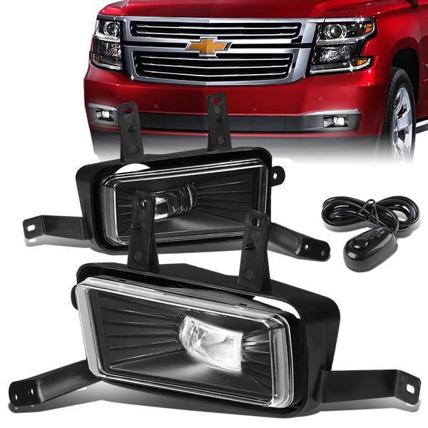 LED Fog Lights w/ Switch + Wiring Harness <br>15-20 Chevy Tahoe Suburban GMC Yukon