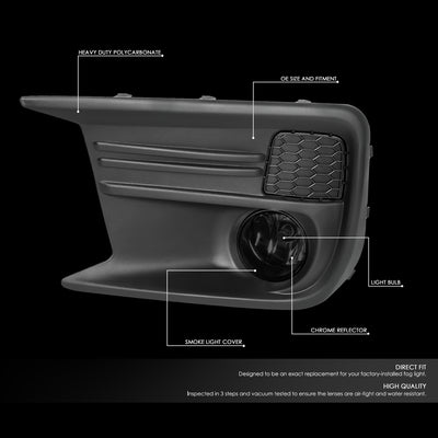 D-Motoring - 2018 Subaru WRX Fog Lights - W / Switch - Smoked Lens - Plug-n-Play - Pair - 2