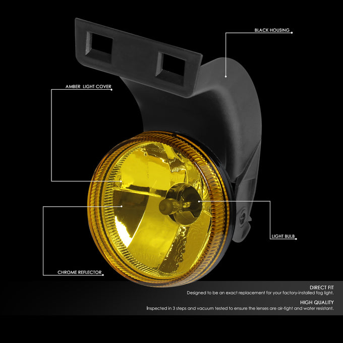 D-Motoring - 94-98 Dodge Ram 1500 2500 3500 Fog Lights - Amber Lens - Plug-n-Play - Pair - 2