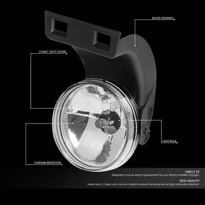 D-Motoring - 94-98 Dodge Ram 1500 2500 3500 Fog Lights - Clear Lens - Plug-n-Play - Pair - 2