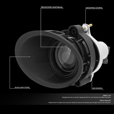 D-Motoring - 14-15 Chevy Camaro LS LT 3.6LFog Lights - W/Bezel Cover+Seitch - Projector - Clear Lens - Pair - Plug-n-Play - 2