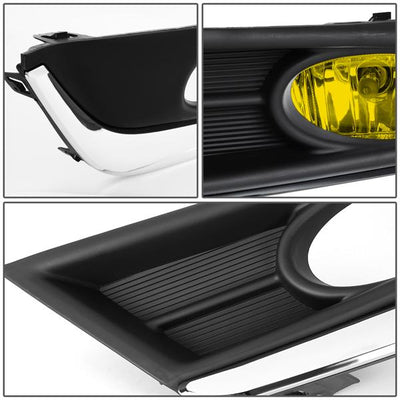 D-Motoring - 17-18 Honda CR-VFog Lights - W/Chrome Trim Bezel+Switch Amber - Amber Lens - Pair - Plug-n-Play - 5