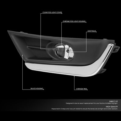 D-Motoring - 17-18 Honda CR-VFog Lights - Clear Lens - Plug-n-Play - Pair - 2