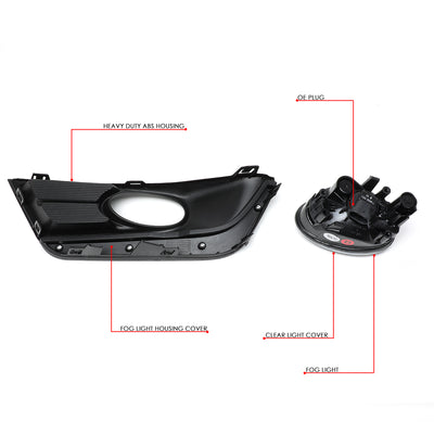 D-Motoring - 17-18 Honda CR-VFog Lights - Clear Lens - Plug-n-Play - Pair - 6