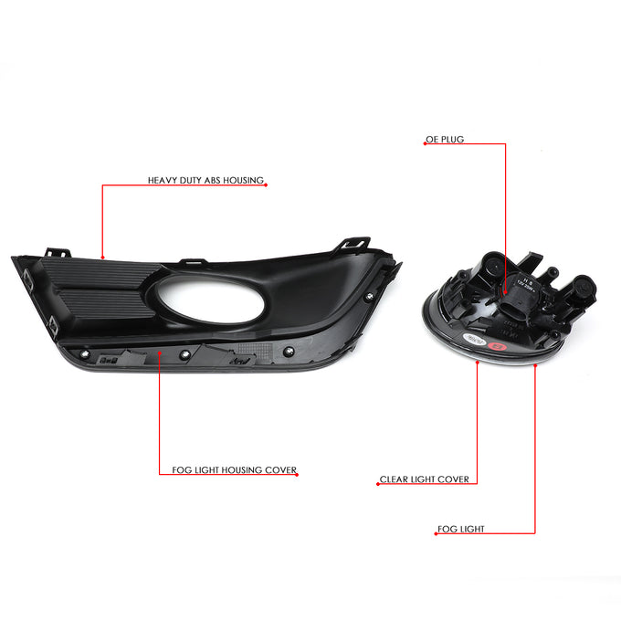 D-Motoring - 17-18 Honda CR-VFog Lights - Clear Lens - Plug-n-Play - Pair - 6