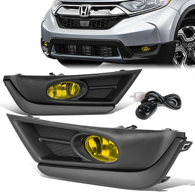 D-Motoring - 17-18 Honda CR-VFog Lights - W/Bezel Cover+Switch Amber - Amber Lens - Pair - Plug-n-Play - 1