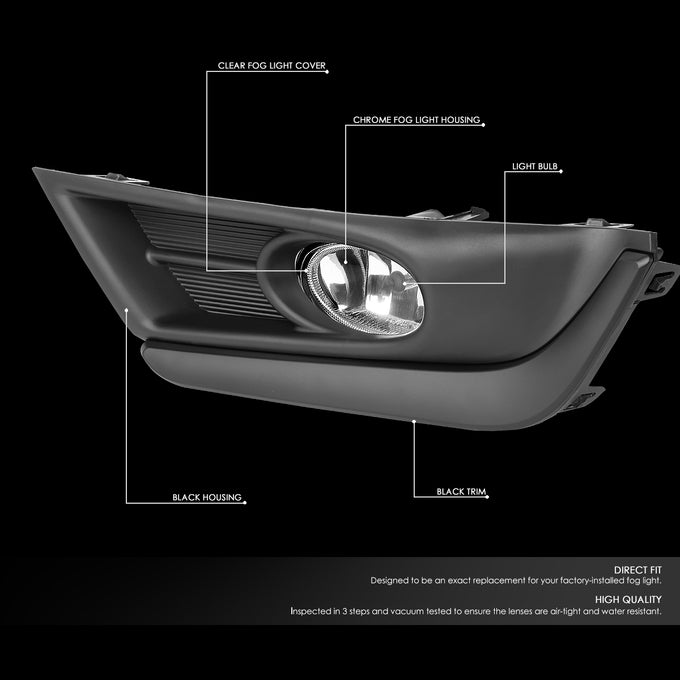 D-Motoring - 17-18 Honda CR-VFog Lights - Clear Lens - Plug-n-Play - Pair - 2