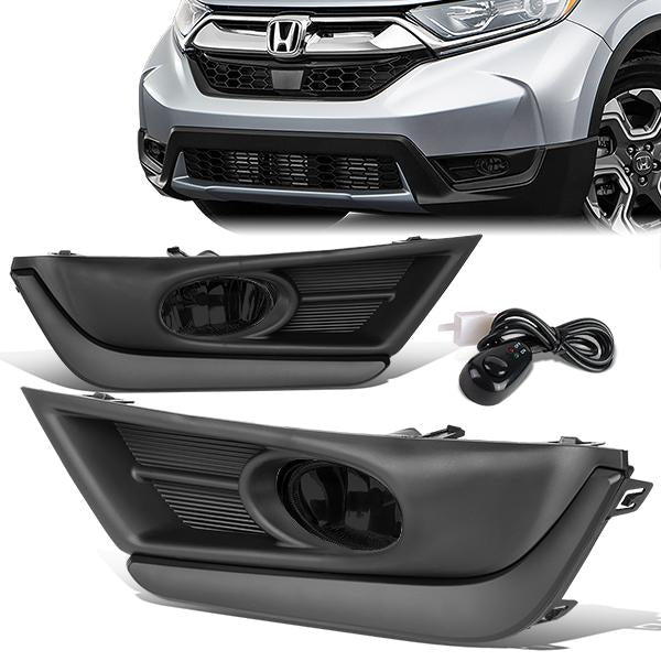 D-Motoring - 17-18 Honda CR-VFog Lights - W/Bezel Cover+Switch Smoked - Smoked Lens - Pair - Plug-n-Play - 1