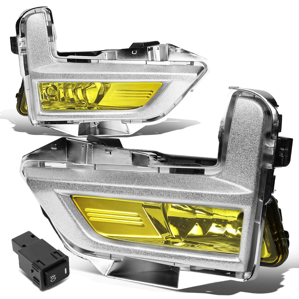 D-Motoring - 17-18 Nissan RogueFog Lights - W/Switch+Silver Cover - Amber Lens - Pair - Plug-n-Play - 1