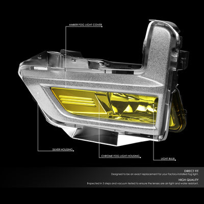 D-Motoring - 17-18 Nissan RogueFog Lights - W/Switch+Silver Cover - Amber Lens - Pair - Plug-n-Play - 2