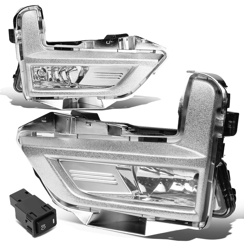 D-Motoring - 17-18 Nissan RogueFog Lights - W/Switch+Silver Cover - Clear Lens - Pair - Plug-n-Play - 1