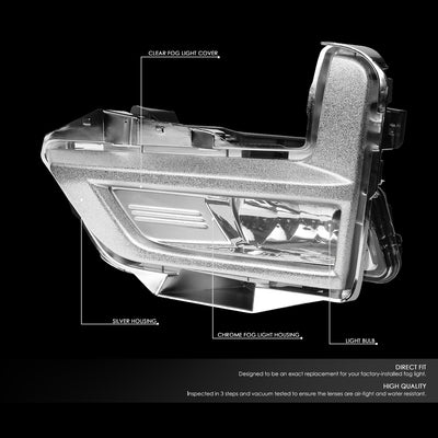 D-Motoring - 17-18 Nissan RogueFog Lights - W/Switch+Silver Cover - Clear Lens - Pair - Plug-n-Play - 2