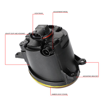 D-Motoring - 12-14 Toyota Prius-C Fog Lights - W / Switch - Amber Lens - Plug-n-Play - Pair - 6