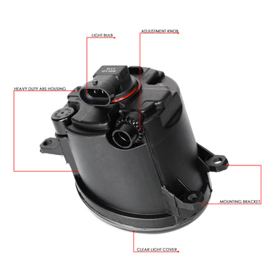 D-Motoring - 12-14 Toyota Prius-C Fog Lights - W / Switch - Clear Lens - Plug-n-Play - Pair - 6