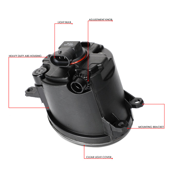 D-Motoring - 12-14 Toyota Prius-C Fog Lights - W / Switch - Clear Lens - Plug-n-Play - Pair - 6